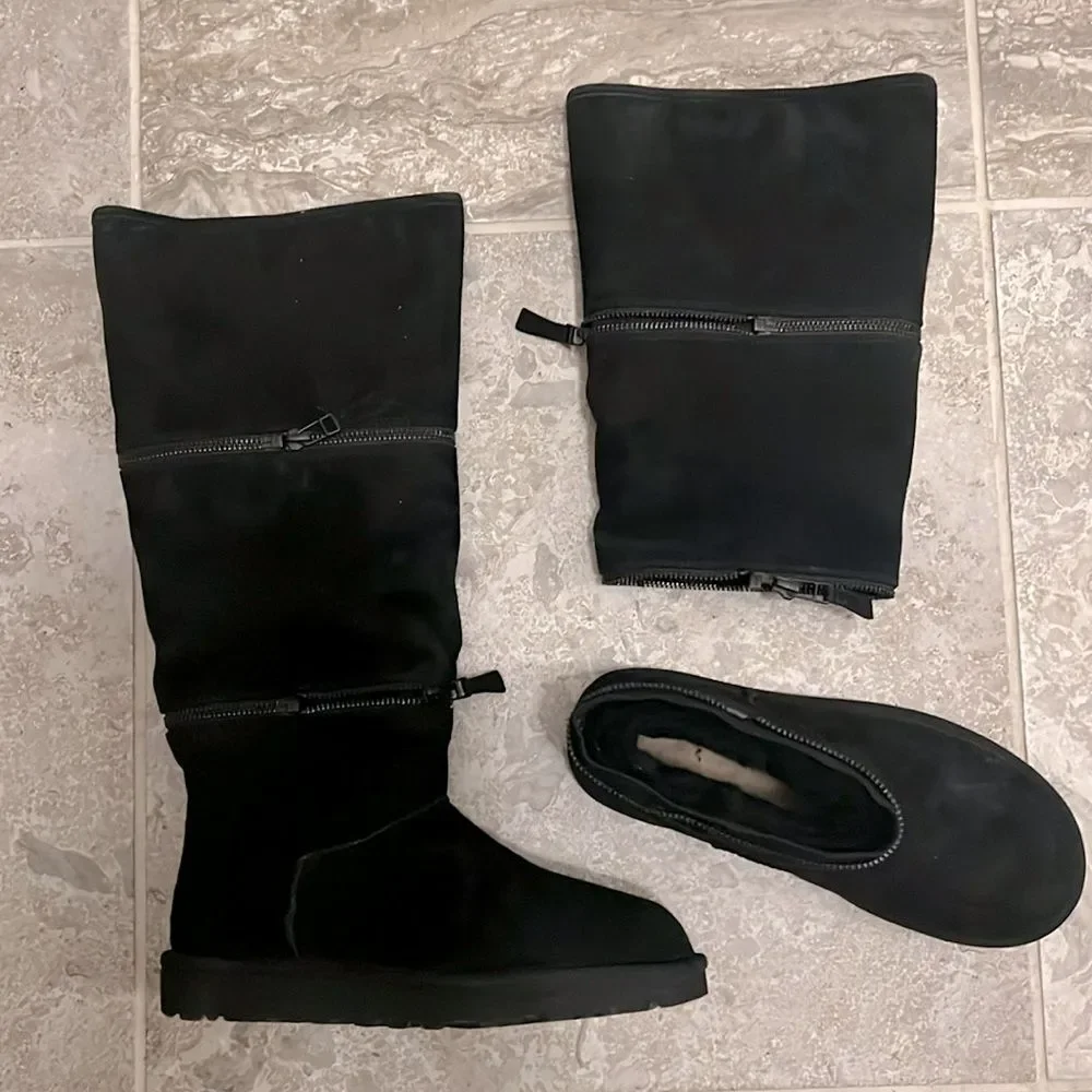 UGG Classic Ultra Convertible Tall Boots in Black, New, Size EU37 US6